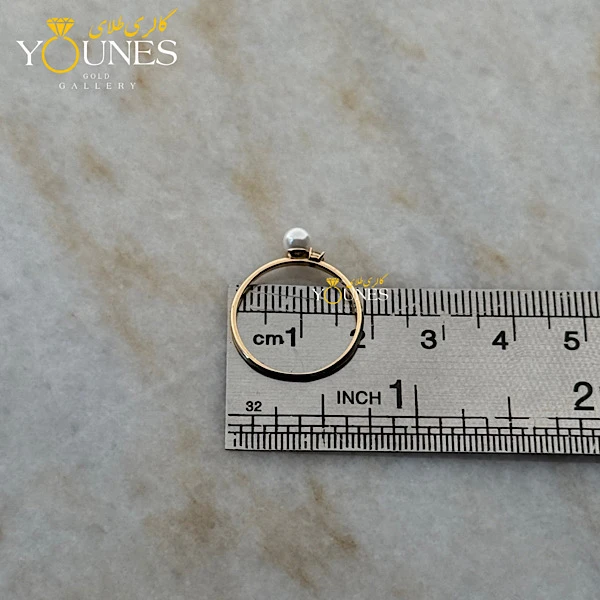 انگشتر مروارید دار طلا